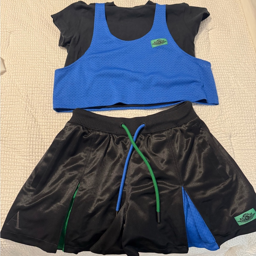 Air Jordan Black Shorts with Shirt Set